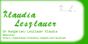 klaudia leszlauer business card